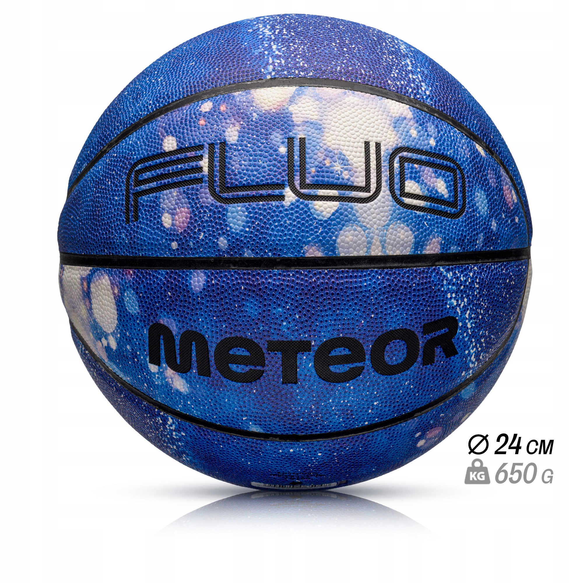 Piłka do koszykówki Meteor Fluo 7 granatowa