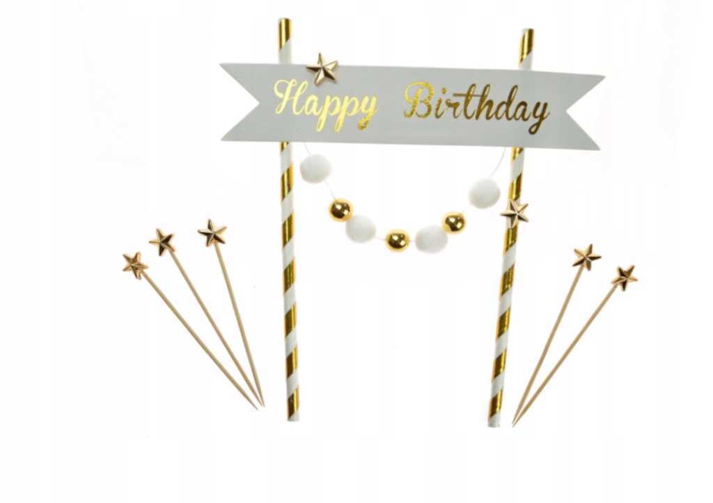 

Topper dekoracja na Tort Happy Birthday toper