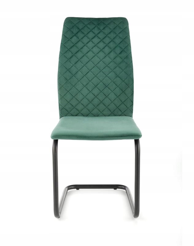 KRZESŁO K444 WELUR ZIELONY / CZARNA STAL HALMAR Wysokość siedziska 46 cm