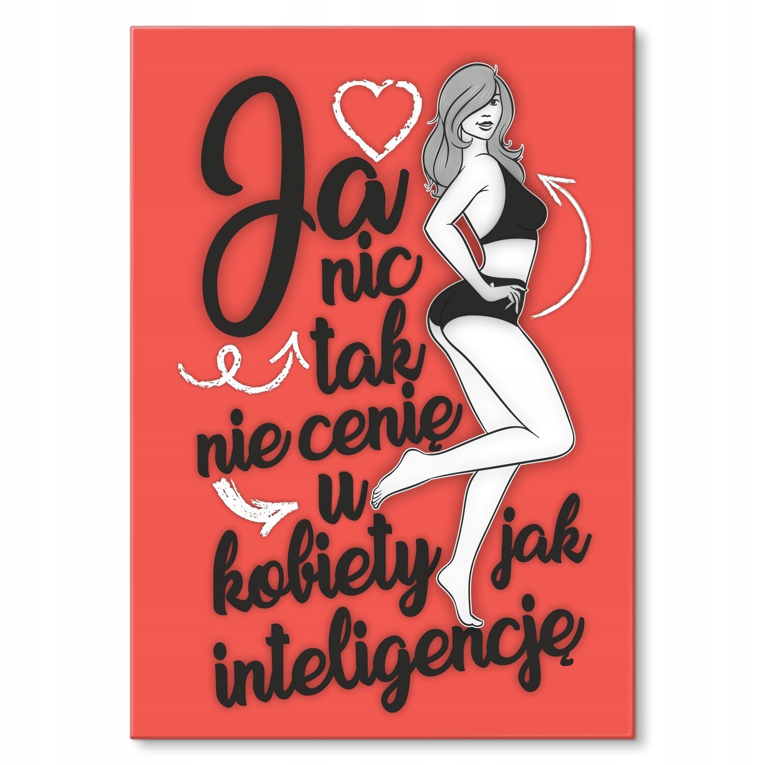Kovový plakát Oceňuji inteligenci u ženy Preze