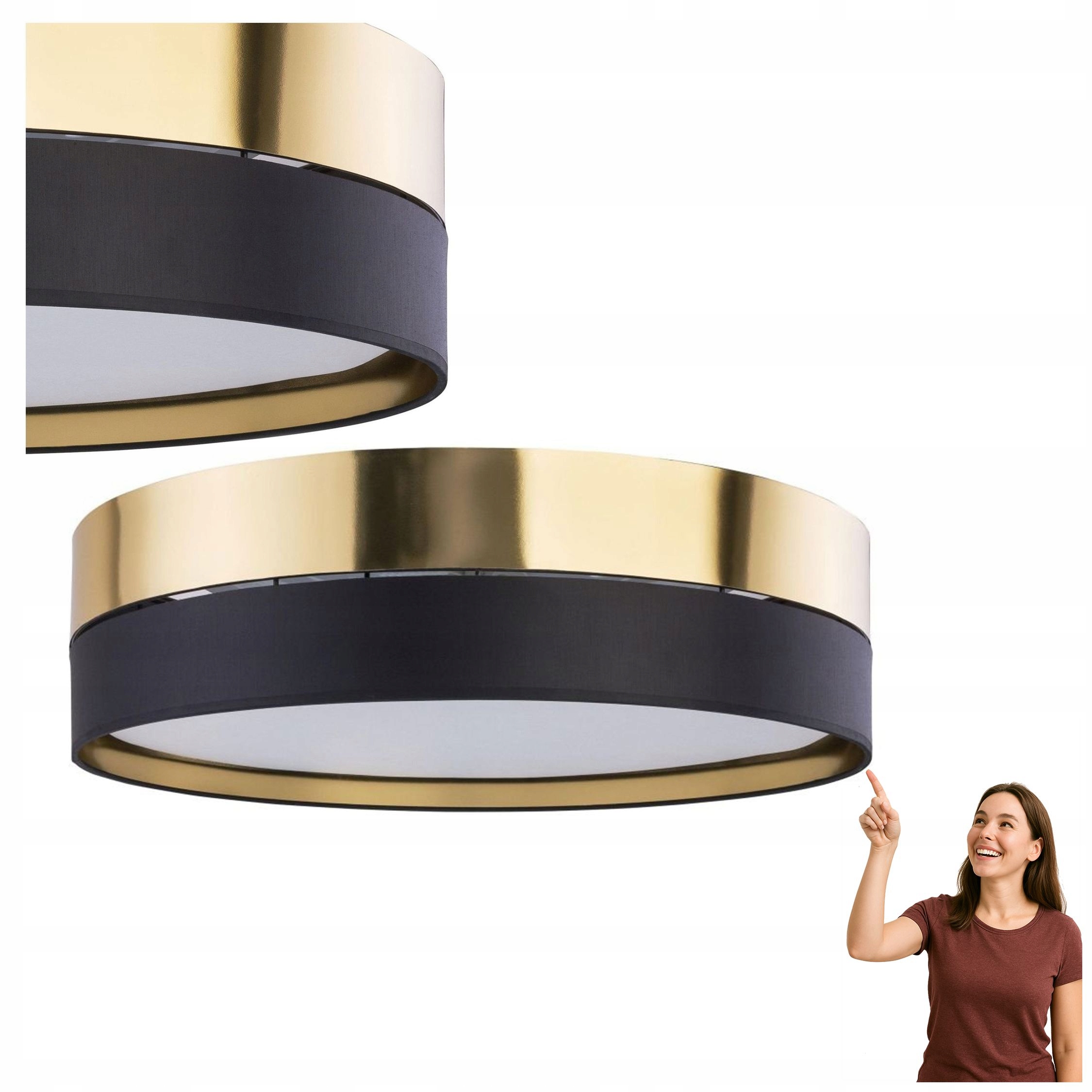 Stropná lampa Hilton Black/gold 4345 Tk Lighting