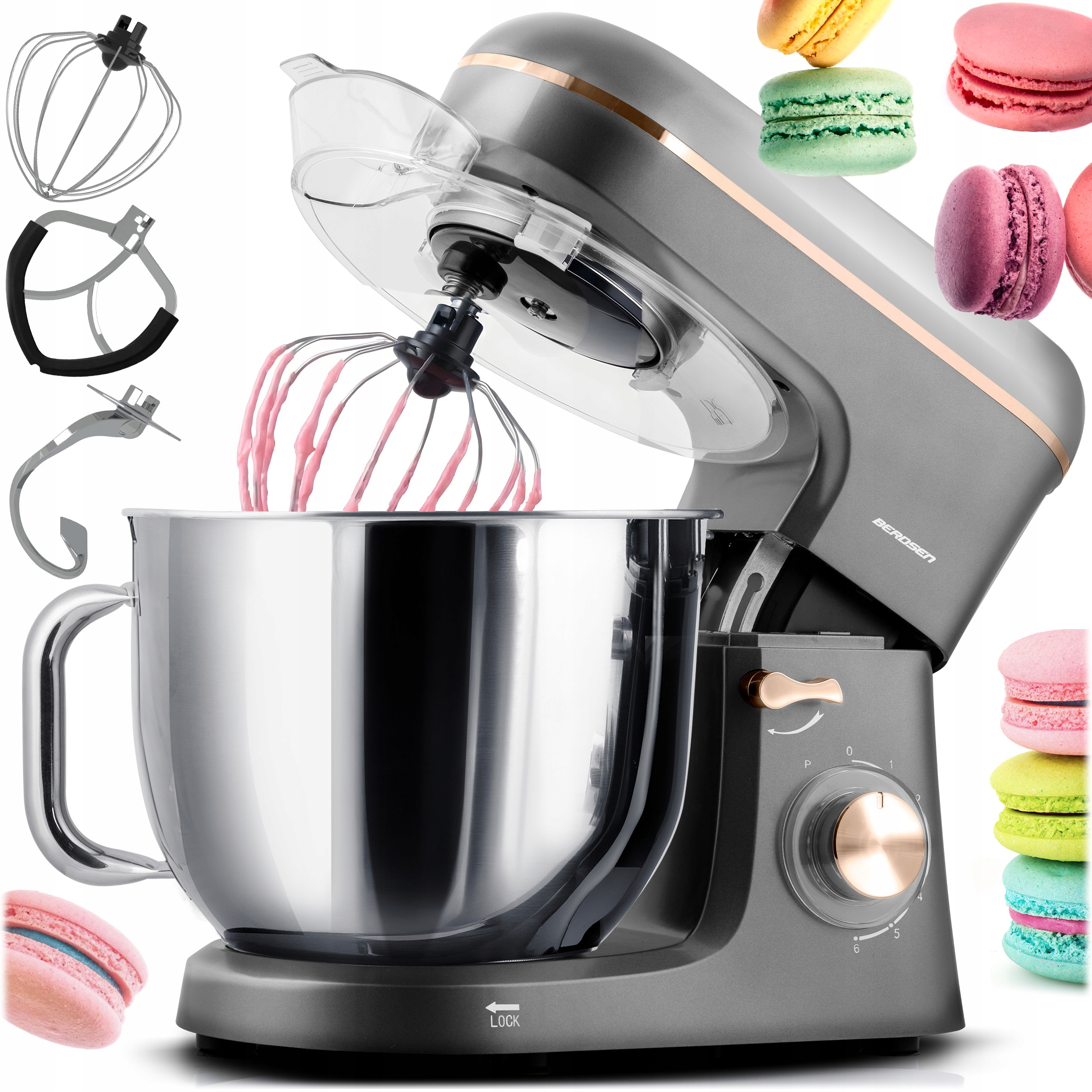 Robot planetarny kuchenny mikser Berdsen stal nierdzewna 6l 3w1
