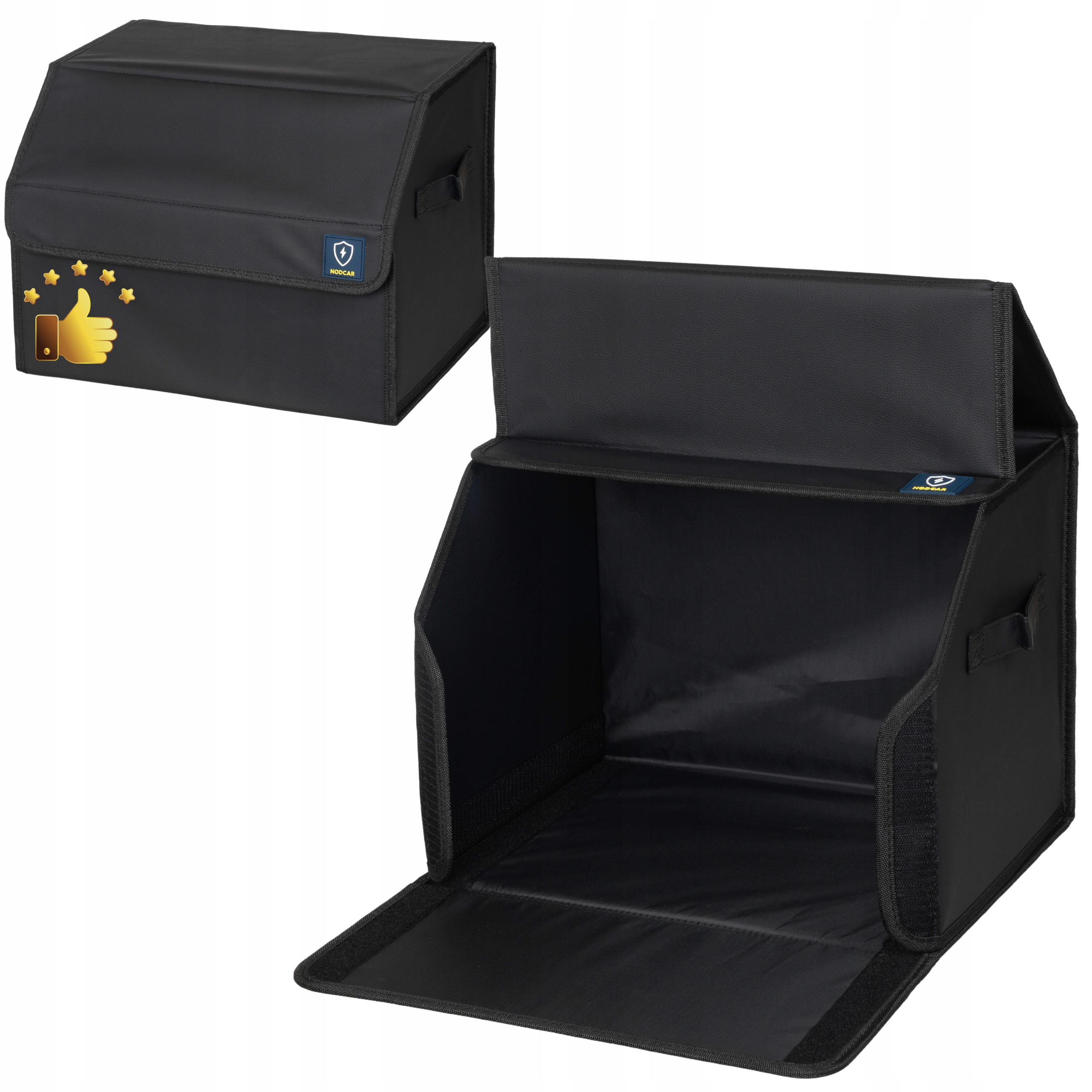 Organizer Skórzany Do Samochodu 40x30x30 cm Czarny Pojemnik Jakość Premium