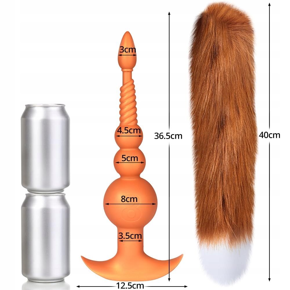 FOXTAIL Korek Analny Z Odłączanym Ogonem Silikonowy Dla Par Cosplay — miniatura 5