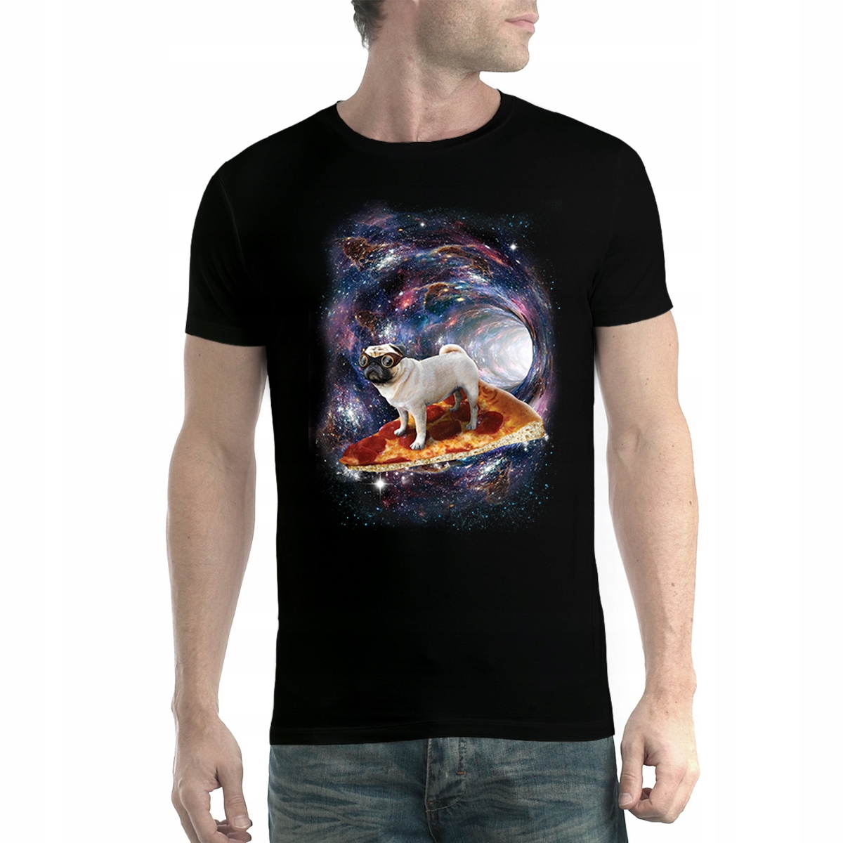 

Pepperoni Pizza Mops T-shirt Męski Czerń M