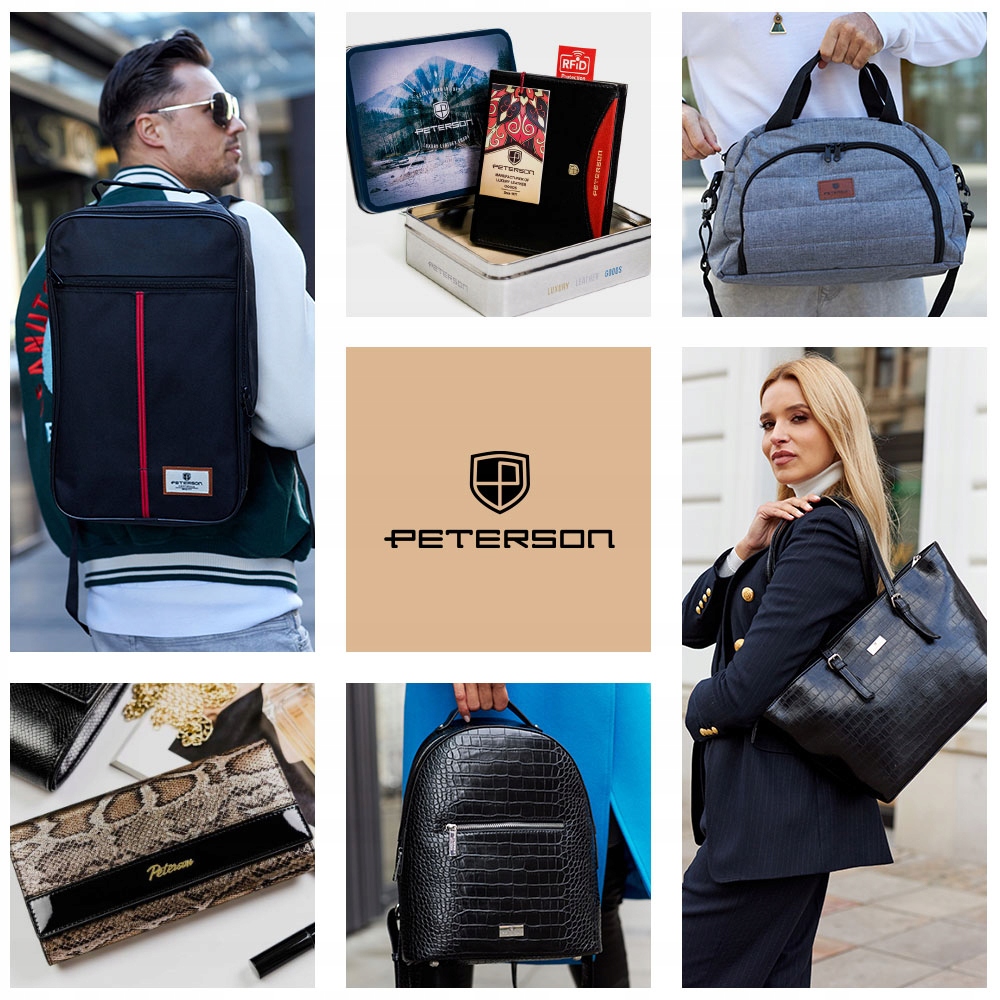 PETERSON pojemna torba damska worek shopper bag Wzór dominujący bez wzoru