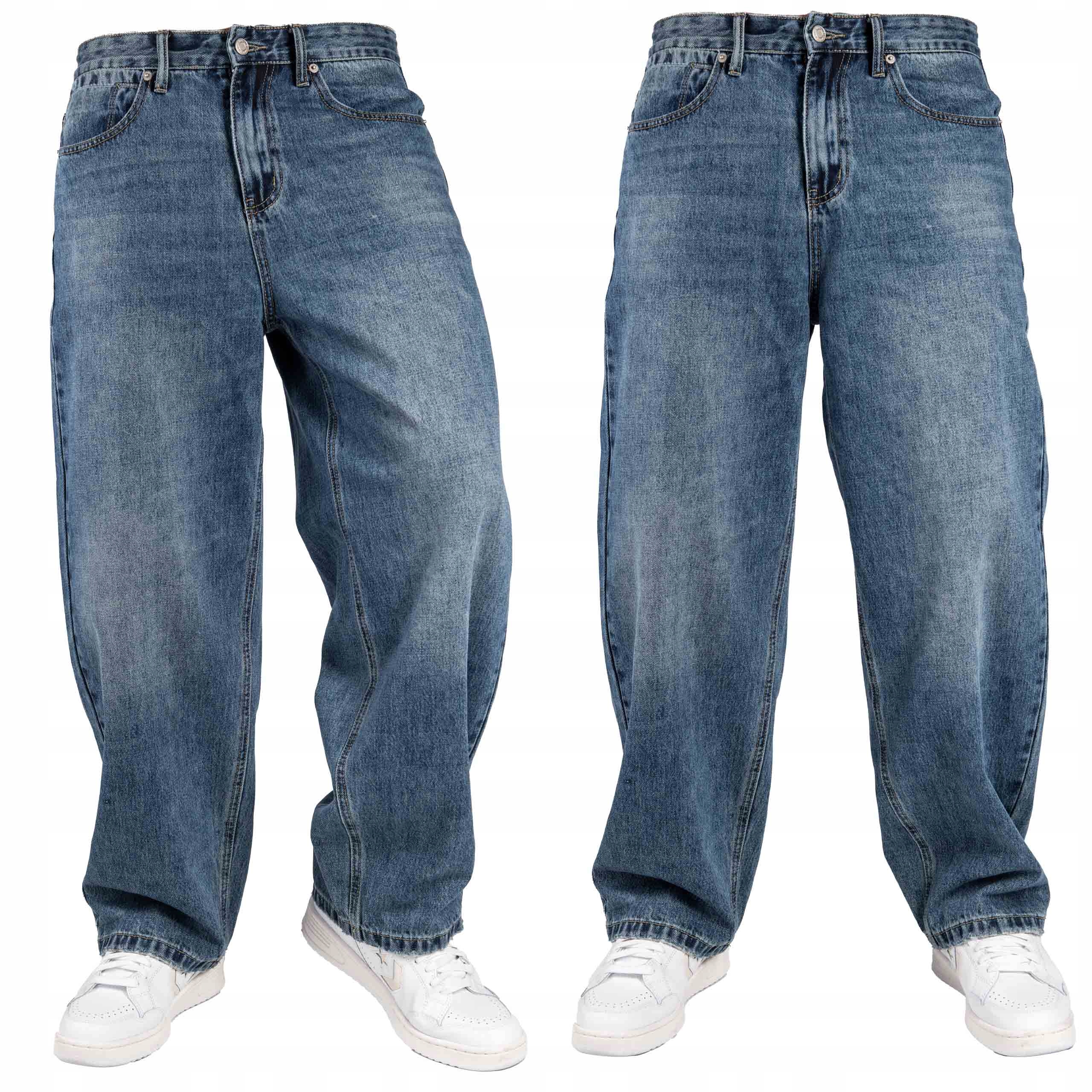 Pánské volné džínové kalhoty Baggy vintage modré streetwear vel. 29