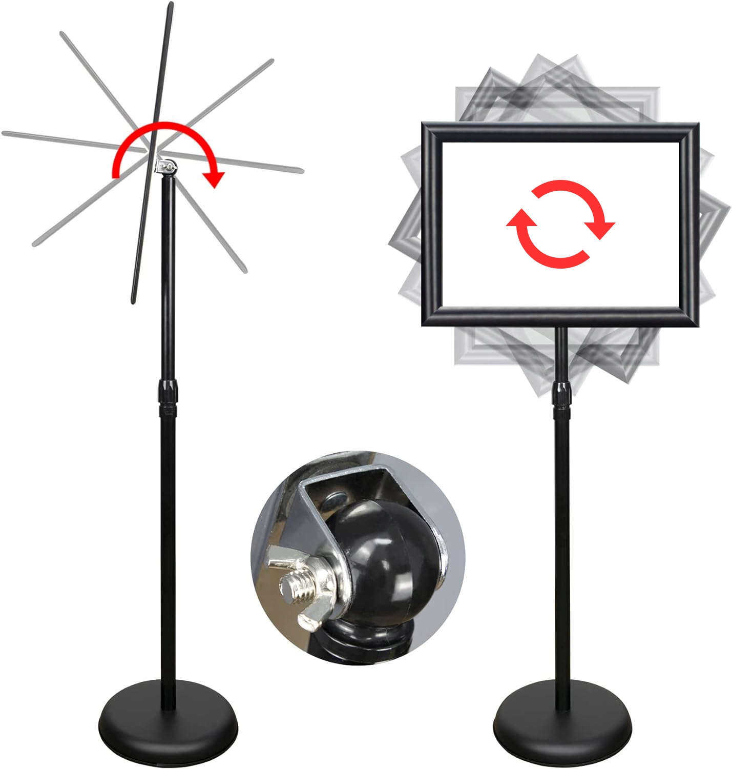 Stojak informacyjny Menuboard A4 na plakat Czarny Wysokość produktu 133 cm