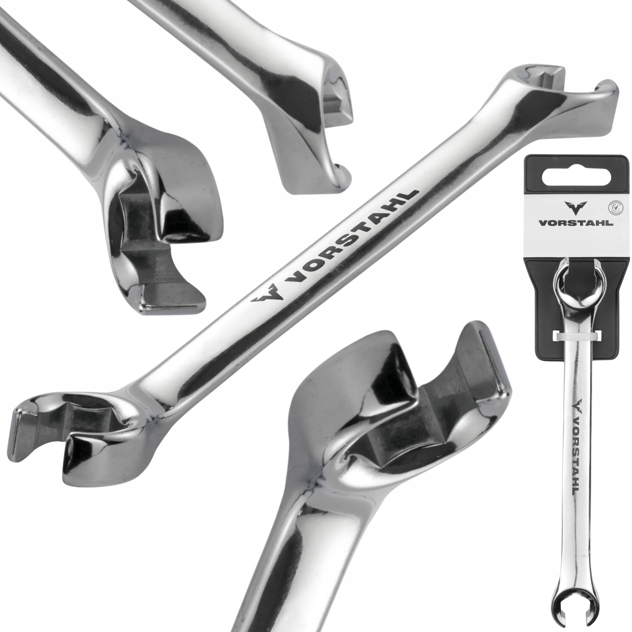 Klucz Oczkowy Otwarty Odgięty CrV Stalowy > 10 mm x 12 mm < Vorstahl