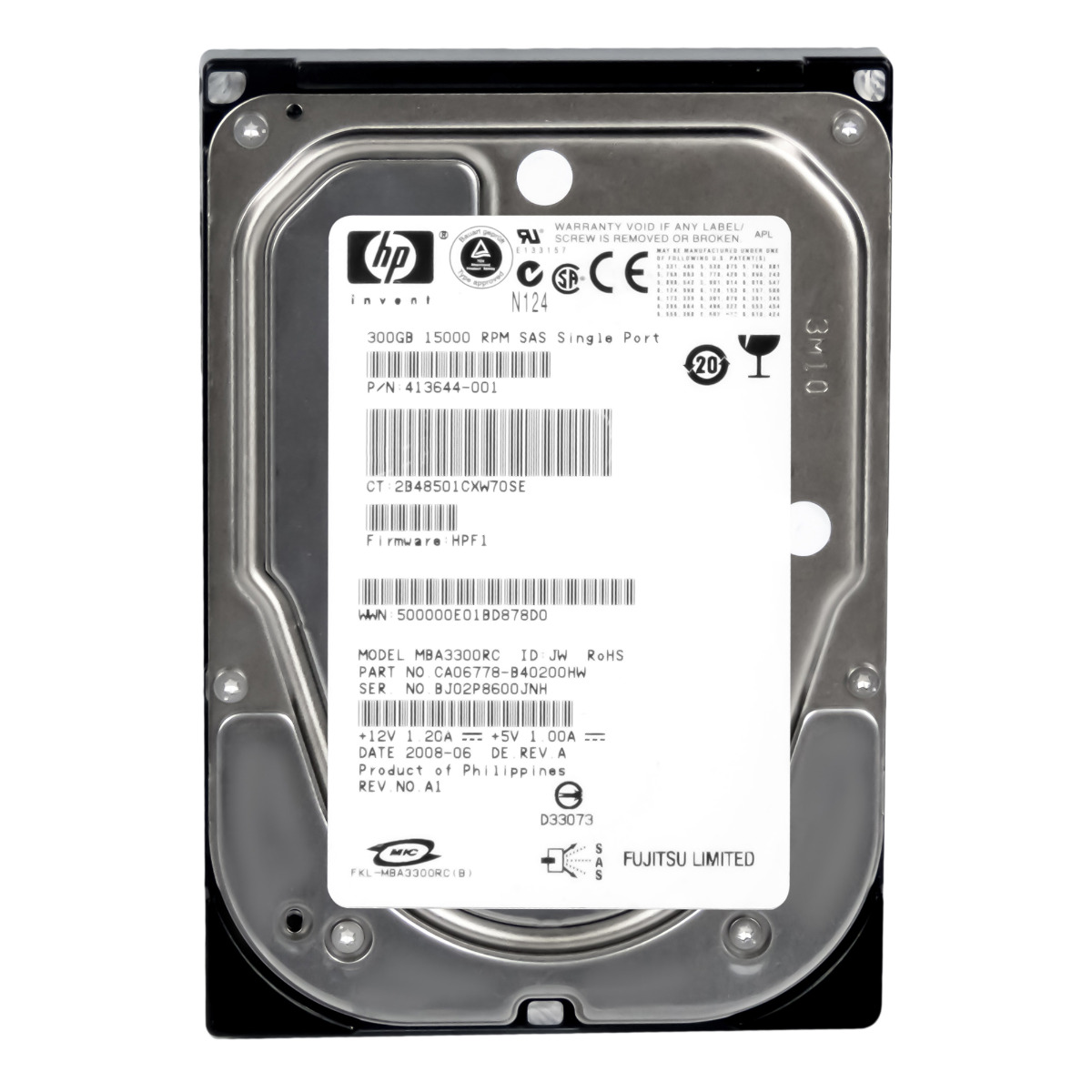 Hp 413644-001 300GB 15K 16MB Sas 3.5'' MBA3300RC