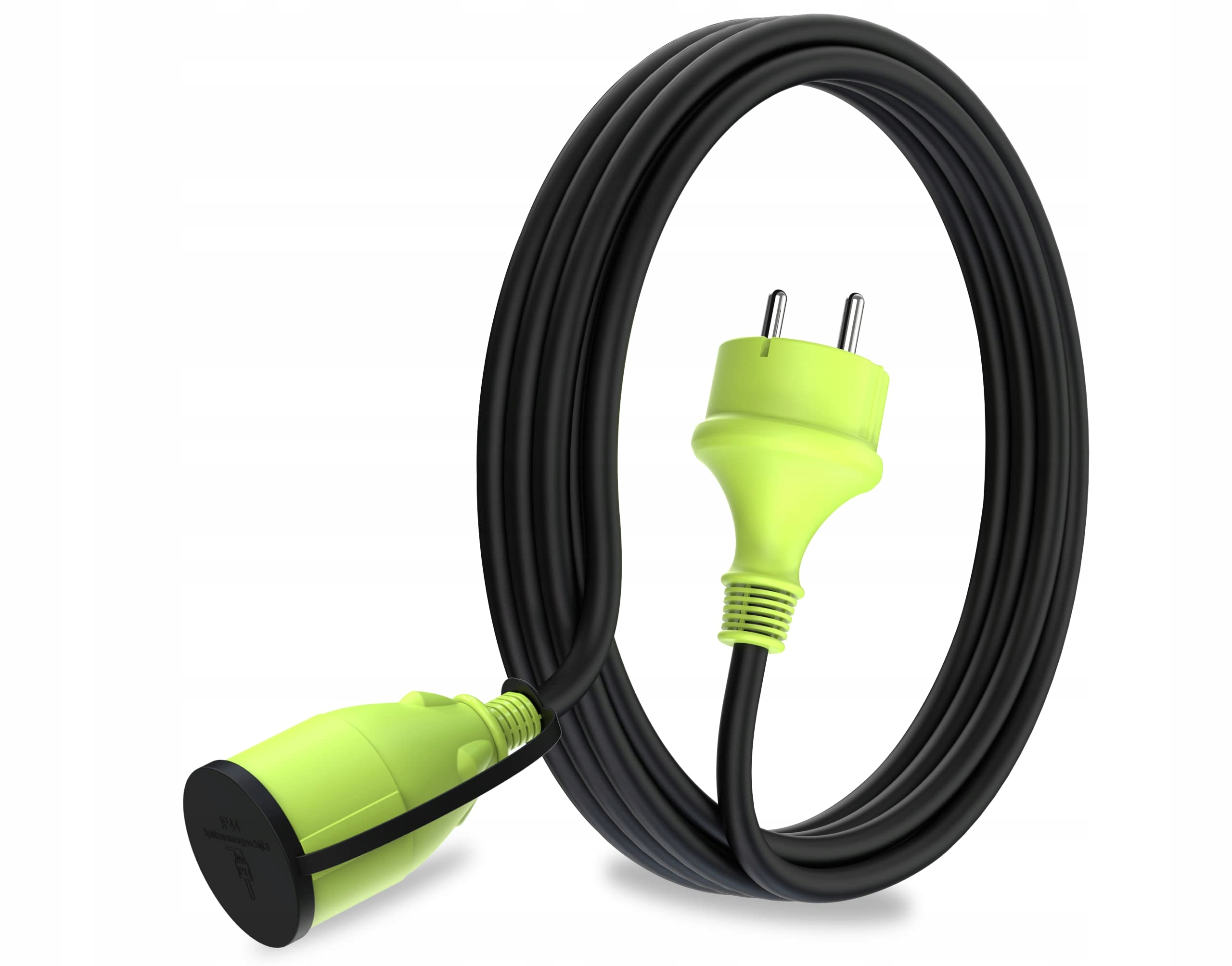 MUTECPower Przedłużacz 3m IP44 Do Użytku Zewnętrznego 1,5mm² Czarny Zielony — miniatura 2