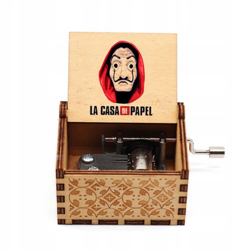 DREWNIANA POZYTYWKA NA KORBKĘ DOM Z PAPIERU