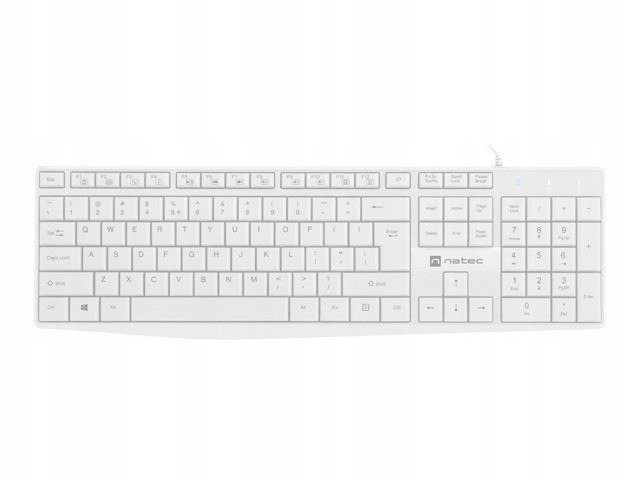 Natec Klawiatura Nautilus Us slim Biała