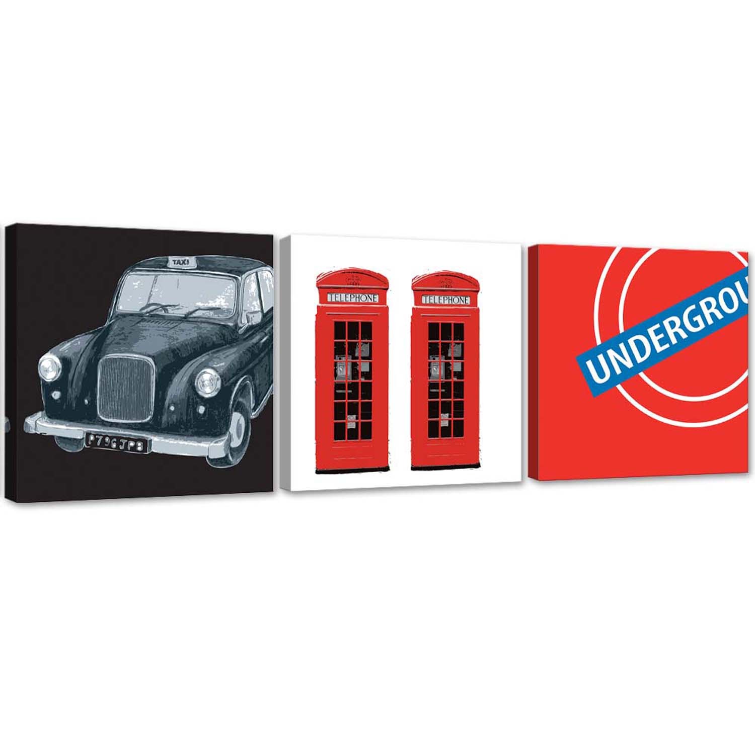 Sada obrazov na plátne, Symboly Veľkej Británie 150x50