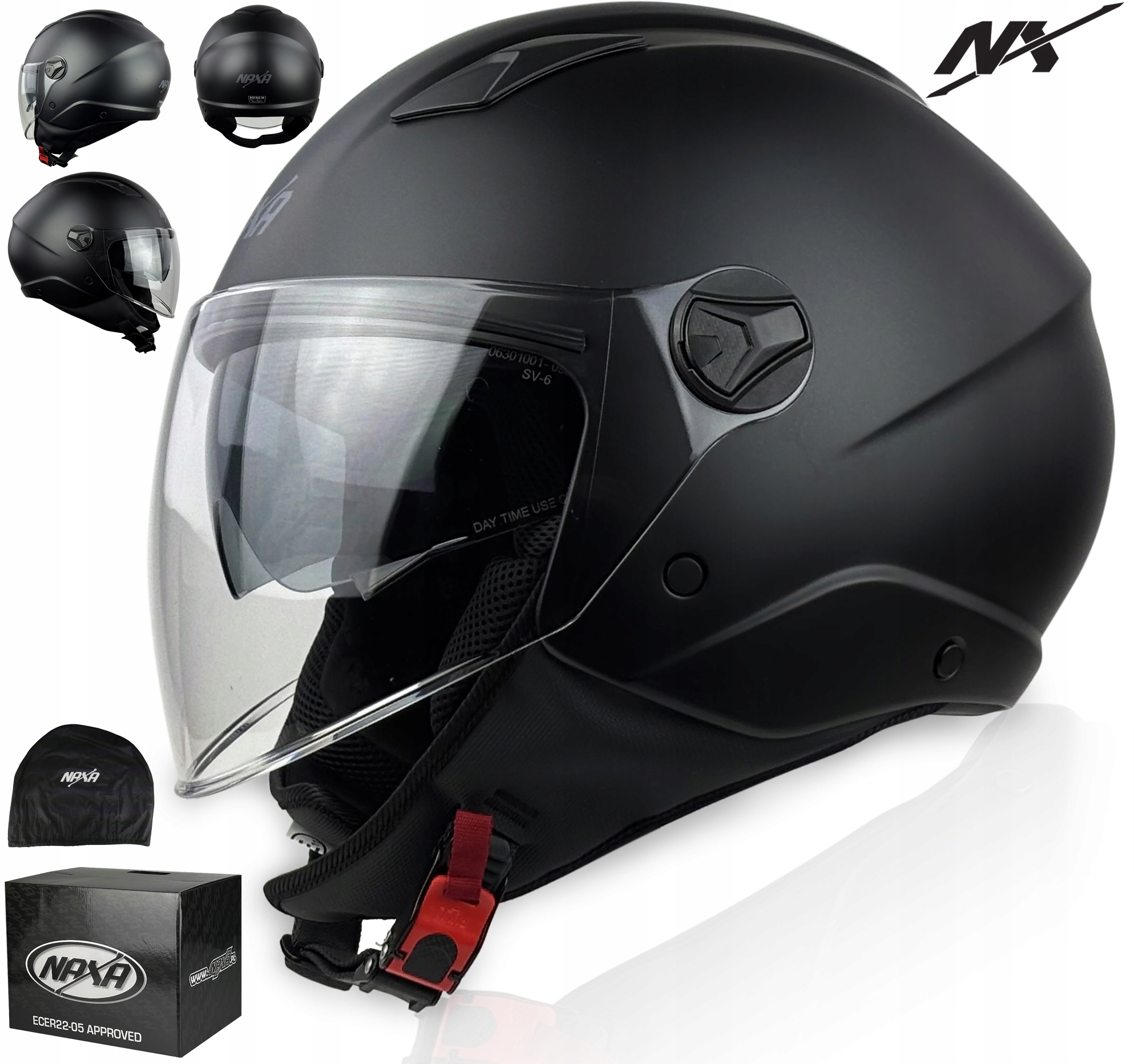 Motocyklová Přilba Otevřená Skútr Naxa S35r.XL|SLUNEČNÍ Clona