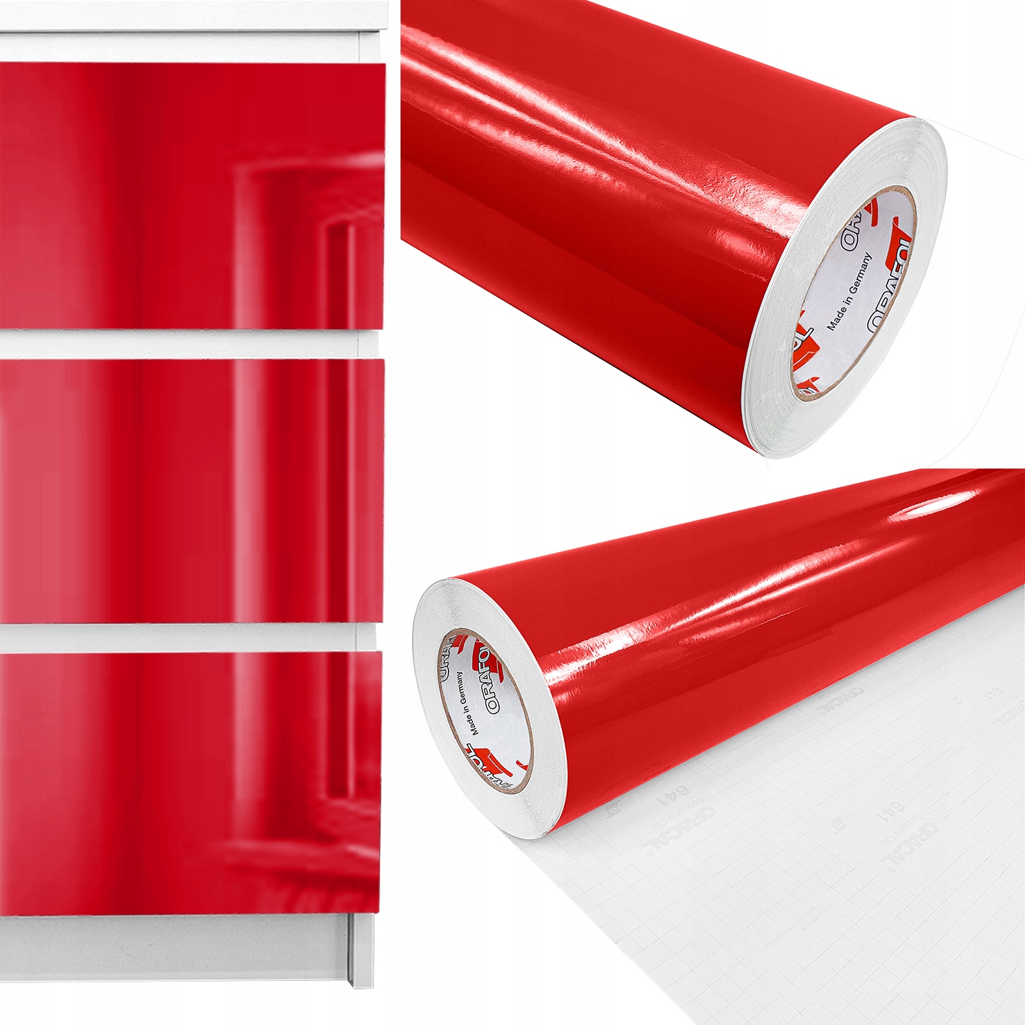 

Folia Okleina Meblowa Kolor Czerwony Połysk Oracal