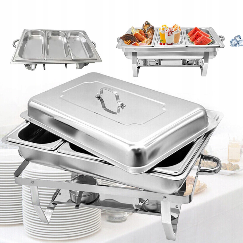 Ohřívač Jídla Gastronomický 1/3 9 L Nerezová Ocel