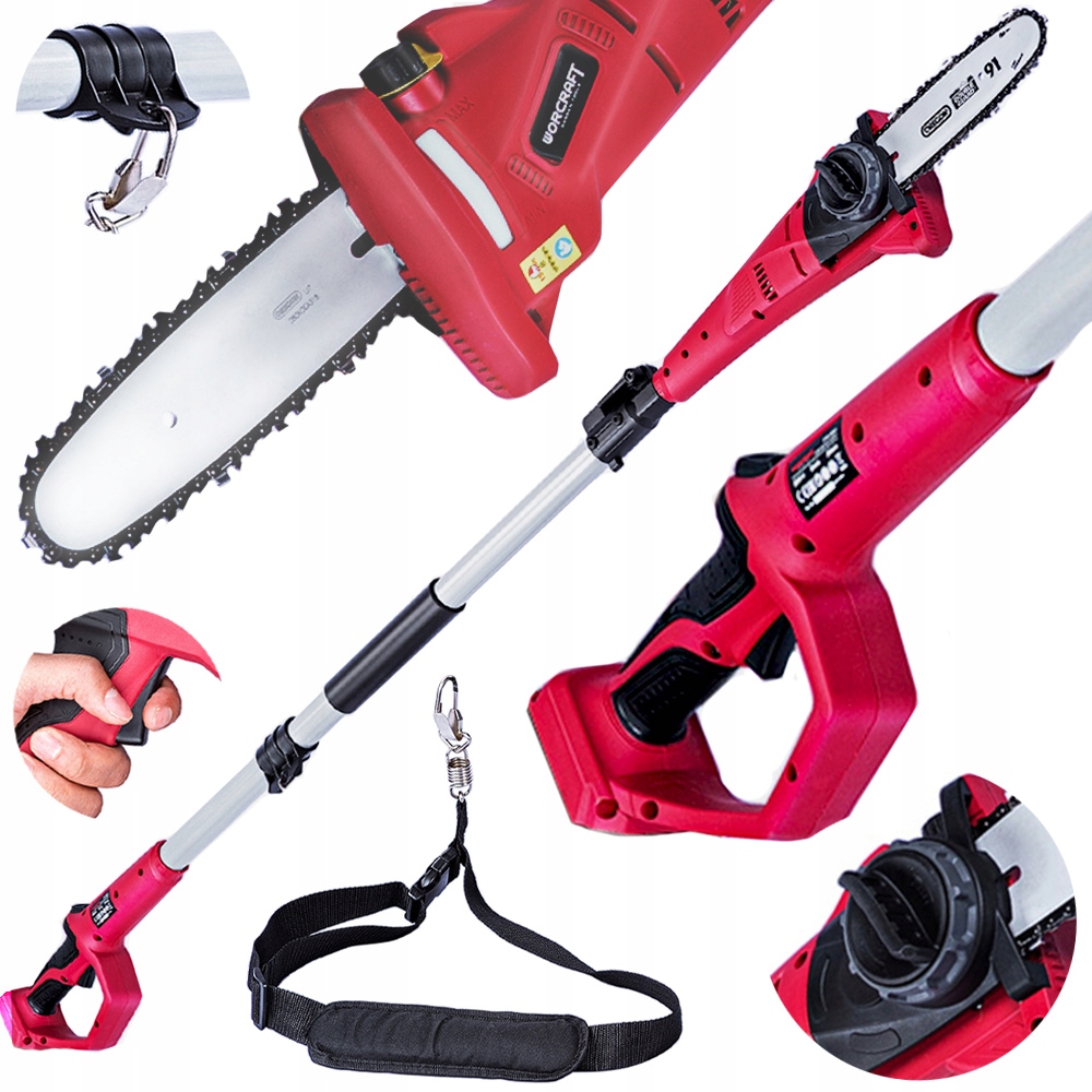 Piła Pilarka Okrzesywarka Teleskopowa Akumulatorowa Na Wysięgniku Do Gałęzi