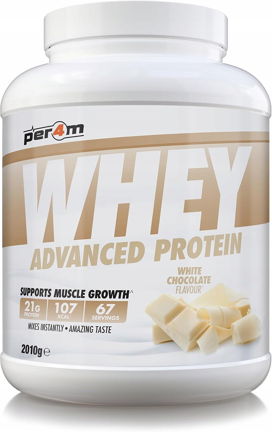 Per4M Whey Advanced Protein White Chocolate 2010 g – hustá protein