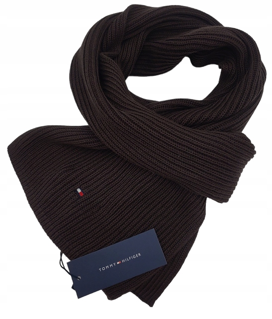 Šála Tommy Hilfiger bavlna Hnědá