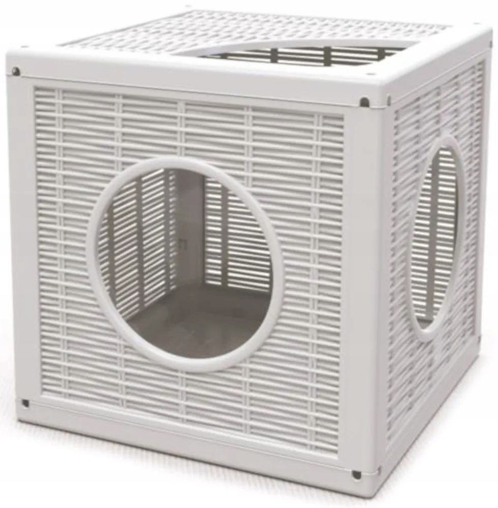 Levně Bama Modulární úkryt a prolézačka pro kočky Qublo, barva bílá