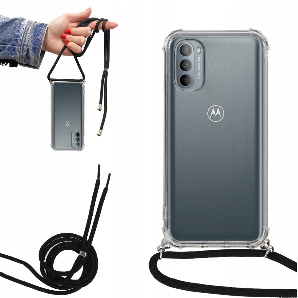 

Etui Crossbody do Motorola G31 4G Czarny Sznurek