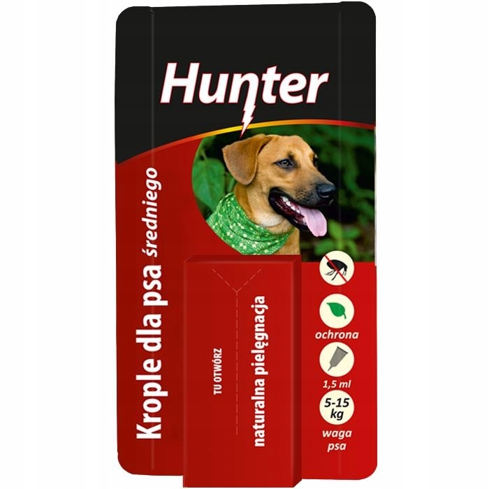 

Krople przeciw pchłom dla średniego psa Hunter