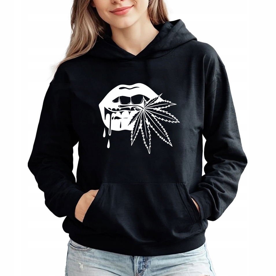 Mikina S Kapucí Hoodie Černá Bavlněná Dárek mikina Marih*ana Thc Lover M