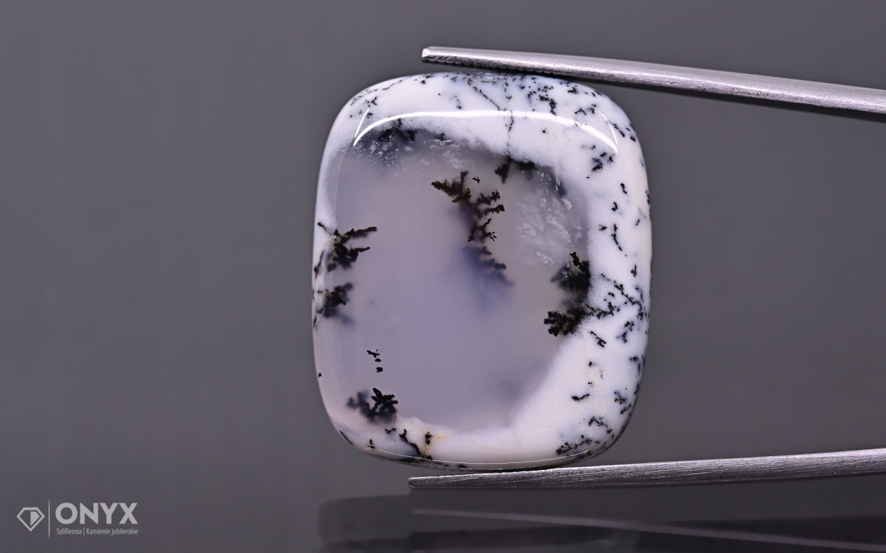 Dendritový achát z Turecka kabošon cushion 26,5x22,