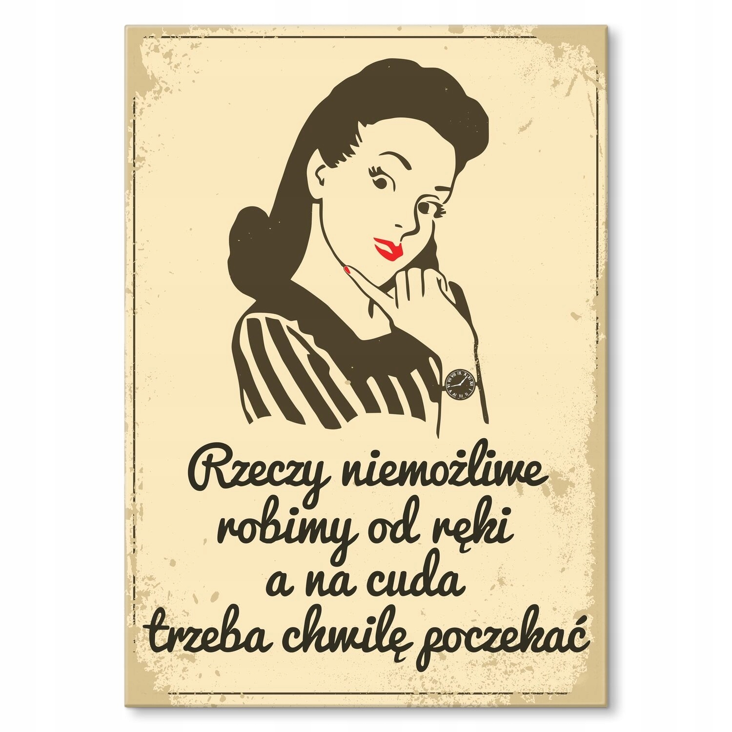 Kovový plakát Na zázraky si musíte počkat Dárek 42 x 59 cm