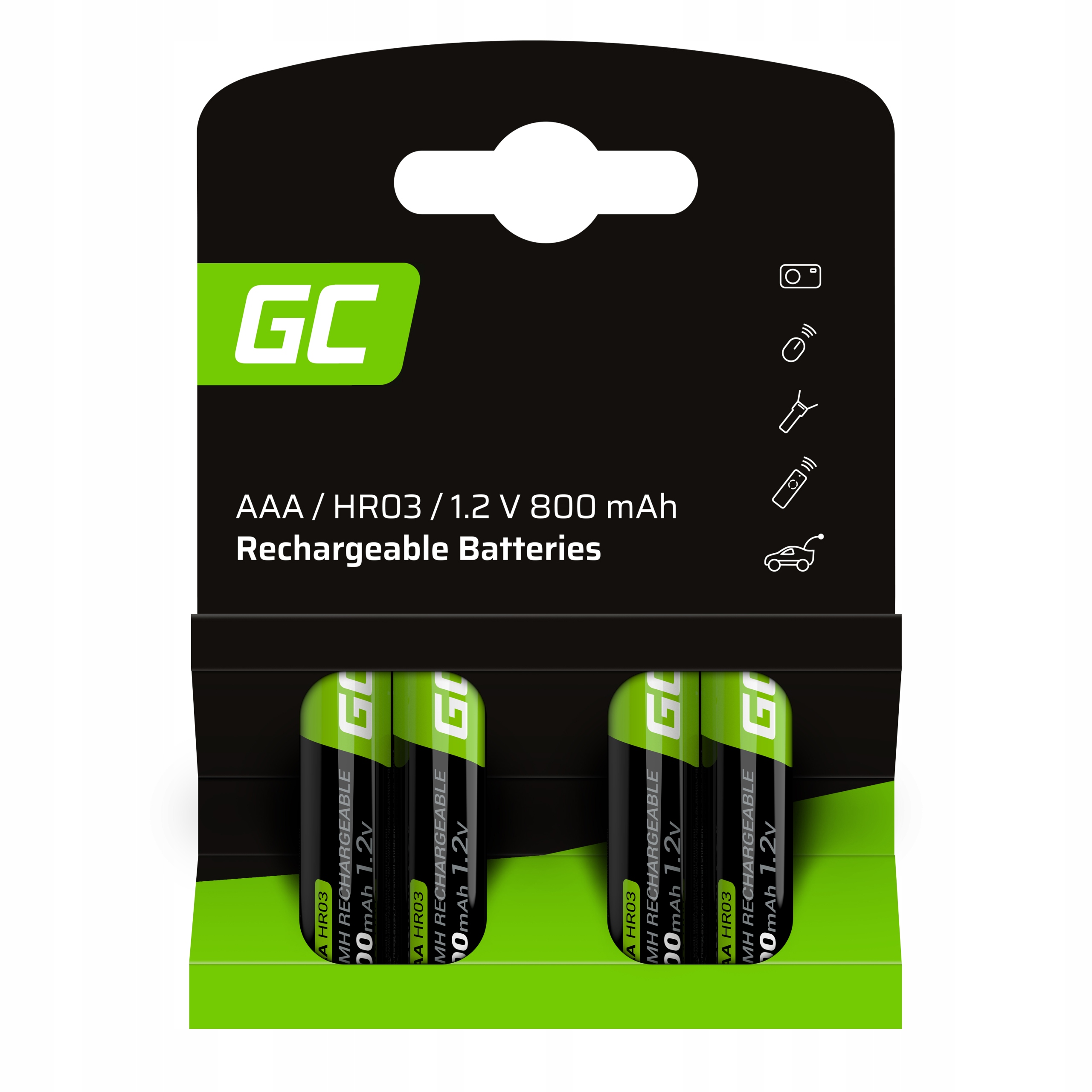 4x Akumulator (NiMH) Green Cell Aaa (R3) 800 mAh