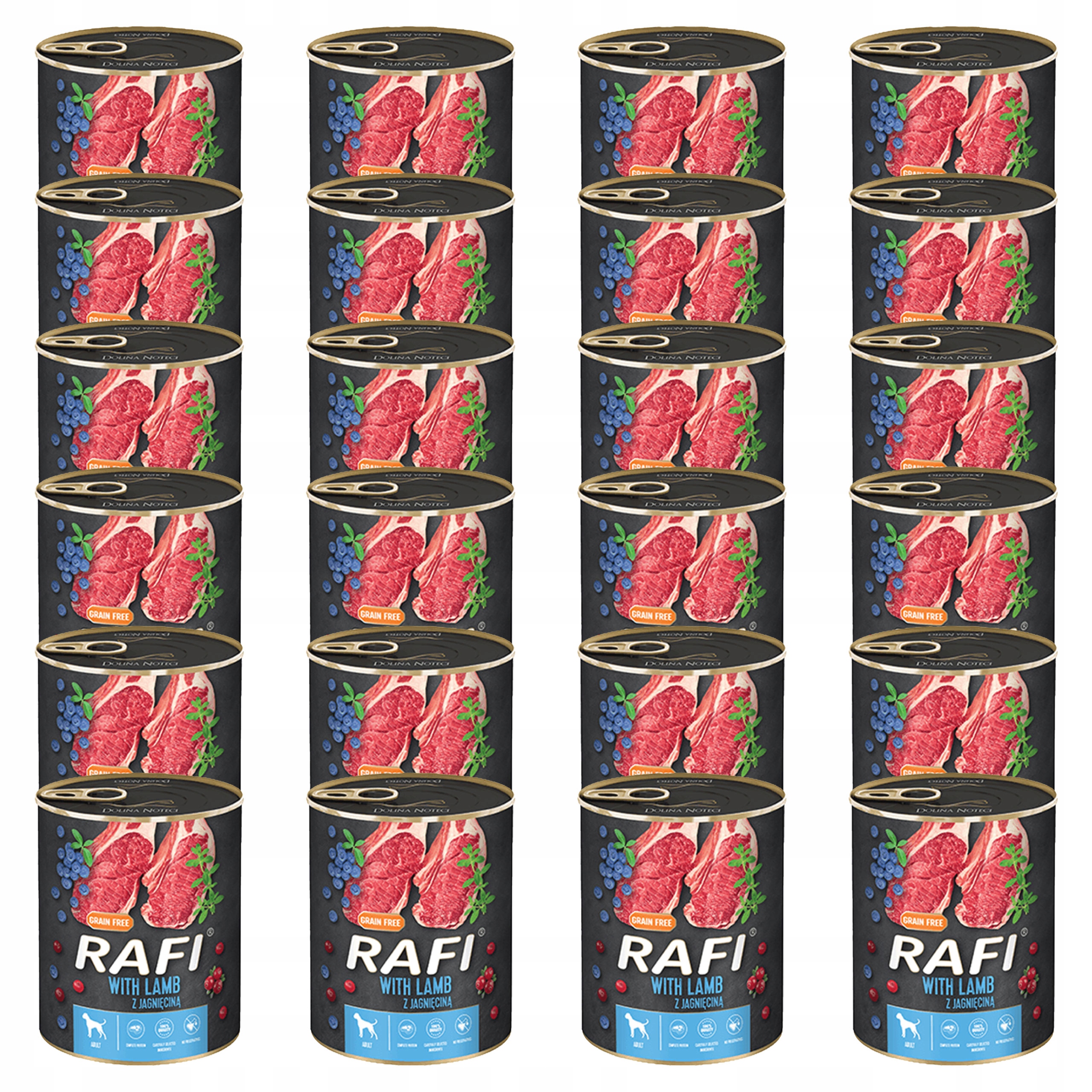 Levně Dolina Noteci Rafi Krmivo mokré pro psa Jehněčí 24 x 800 g