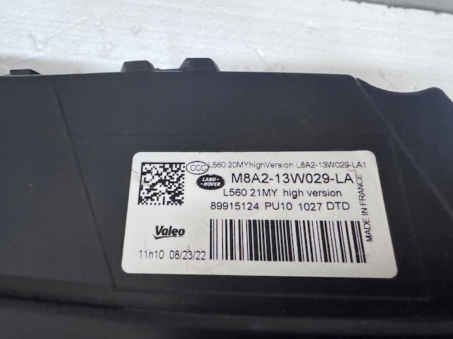 light right Land Rover Range Rover Velar Full Led High 2022