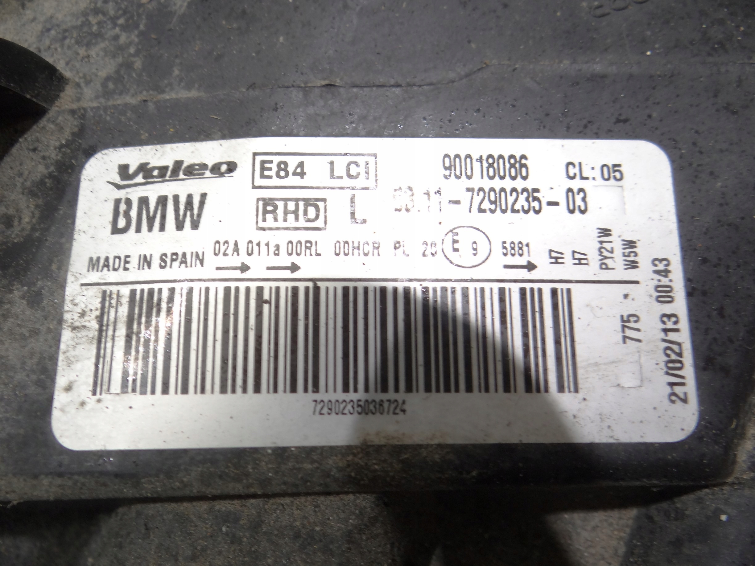 BMW X1 E84 light left front 7290235