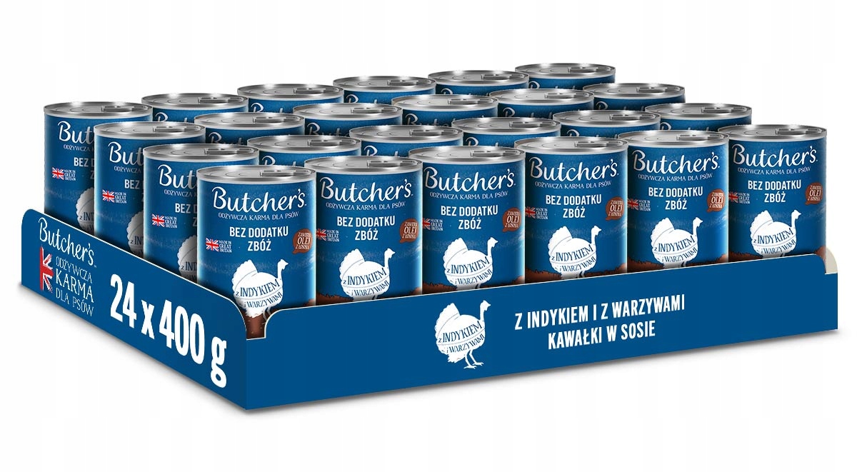Butchers mokra karma dla psa indyk w sosie 24x400g