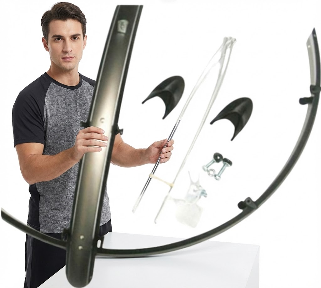 Błotniki 28" 53mm Orion Winyl Wsporniki Chlapacz Grafit Czarny Komplet