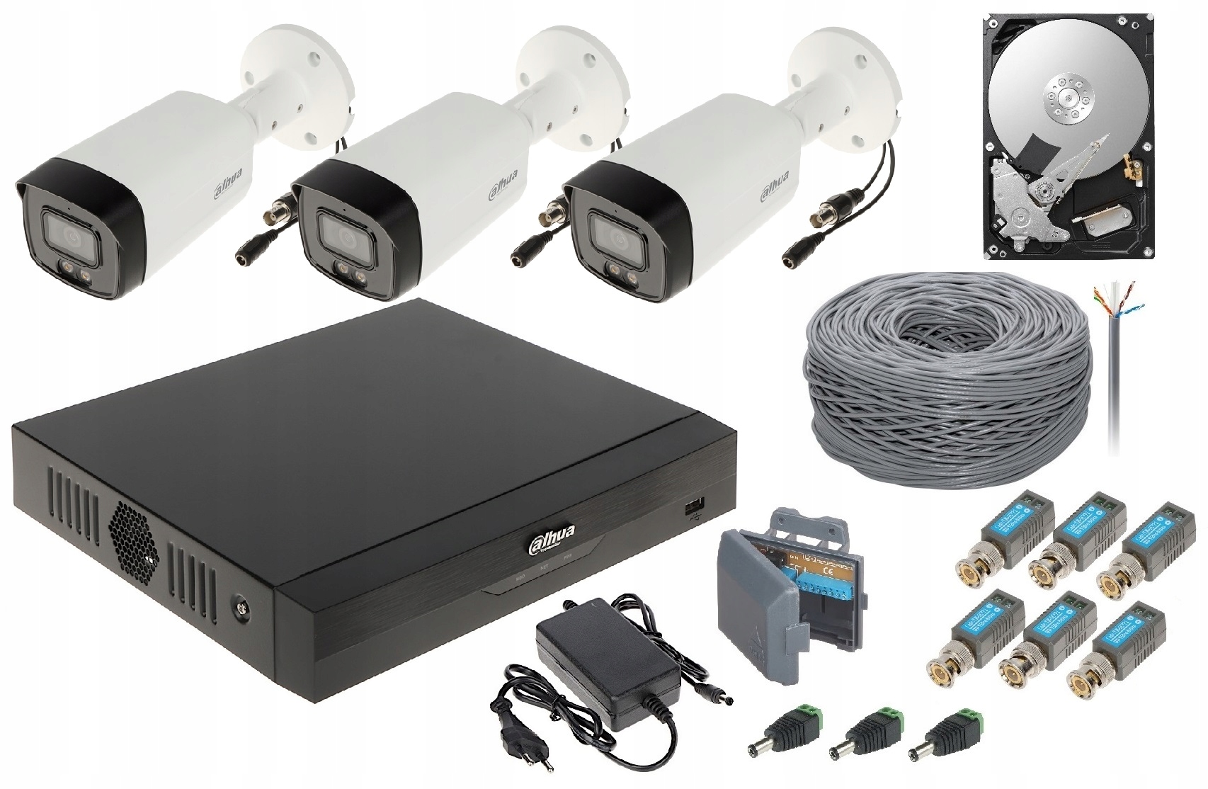 

Zestaw Monitoringu Dahua 4 Kamery Full-Color 5MPX