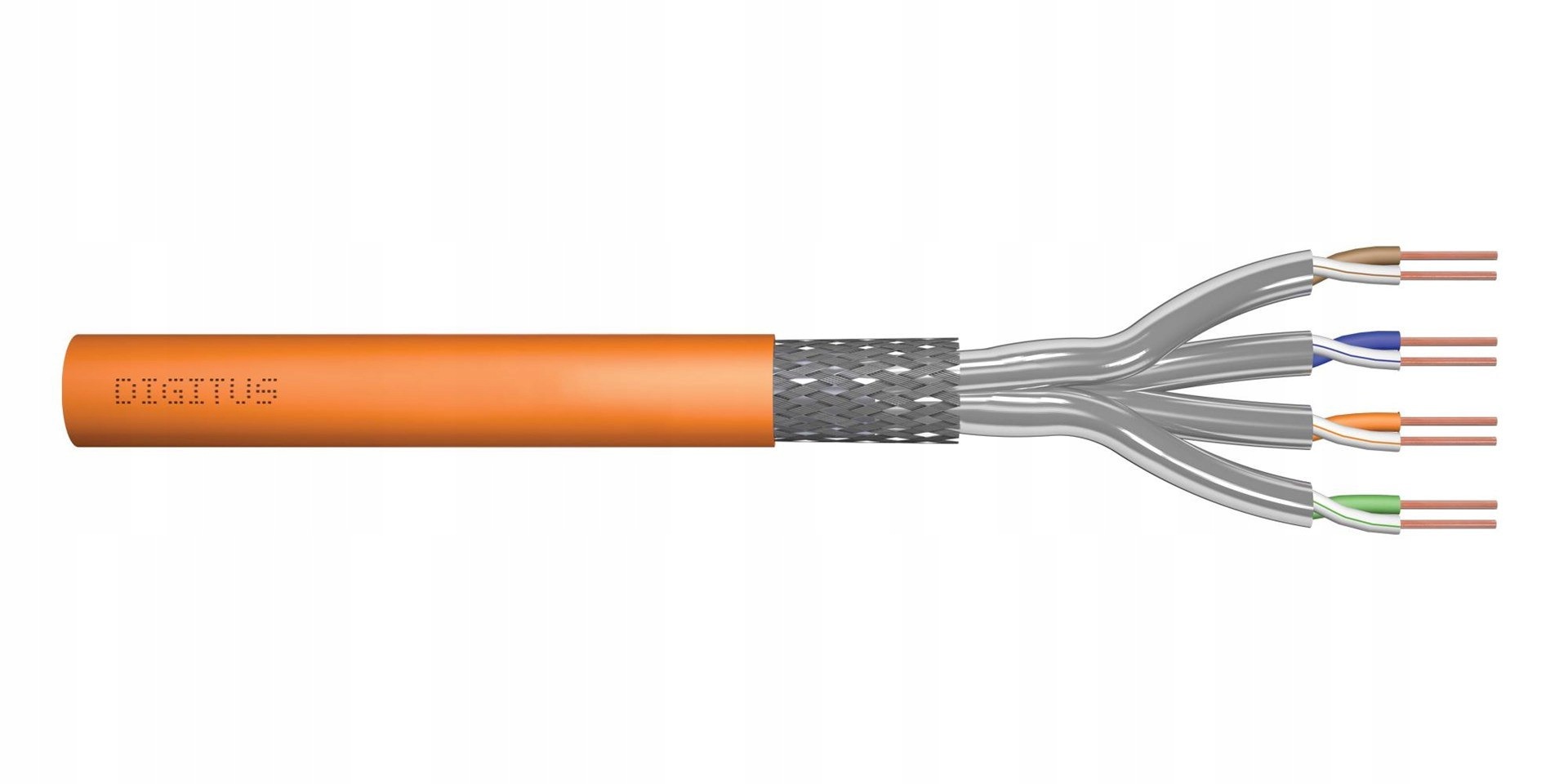 Instalační kabel Digitus Cat.7, S/ftp, Dca, Awg 23/1, Lsoh, 50m, oranžový