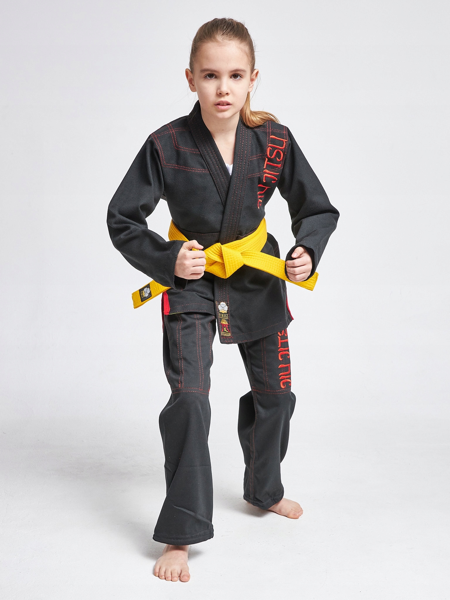 Firuz Gi, jiu-jitsu, 140 cm, černá, 100% Bavlna, dvojitá vazba 380 g/m²