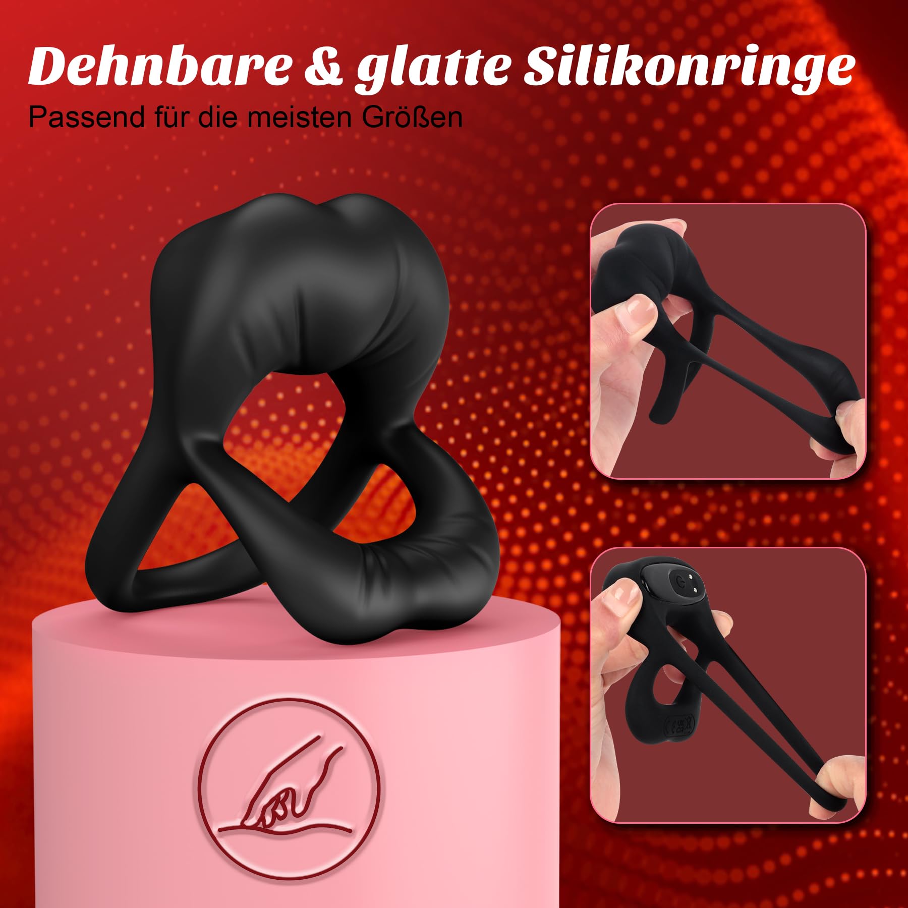 DUAL Wibrator Pierścień na Penisa z Stymulatorem dla Par 9 Wibracji — miniatura 6