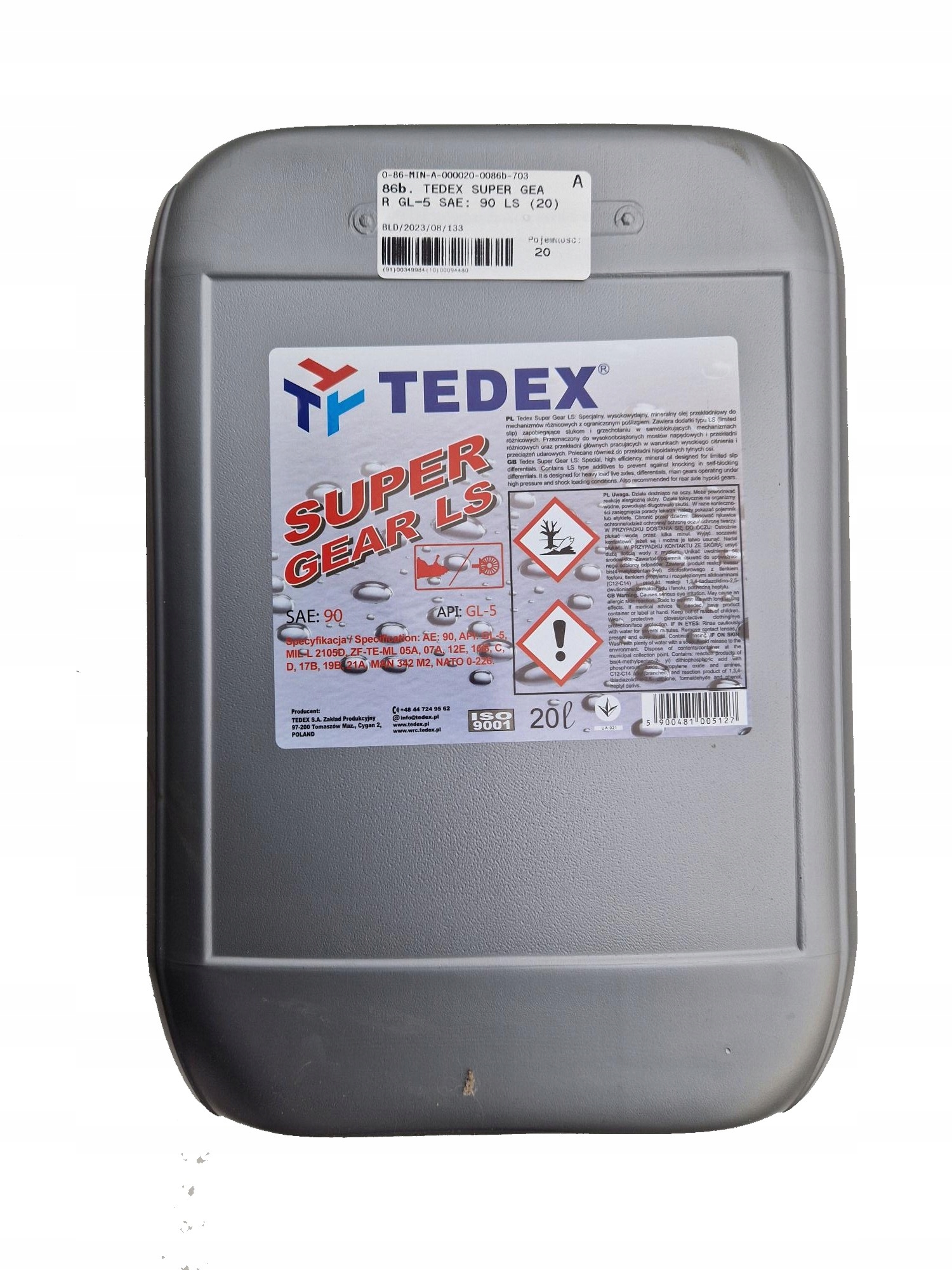 OLEJ PRZEKŁADNIOWY TEDEX SUPER GEAR LS 90 GL-5 20L