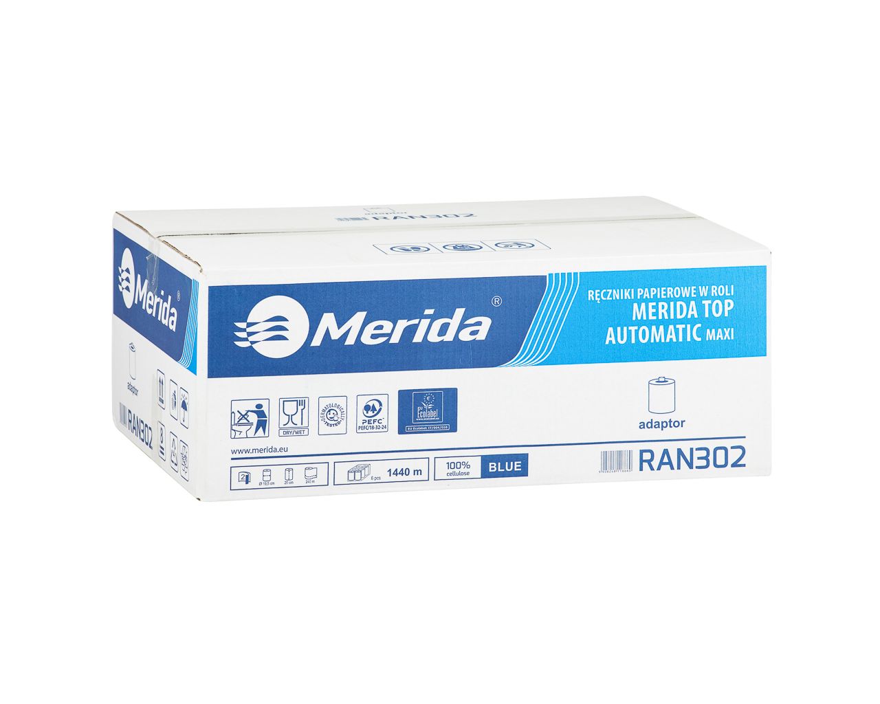 Merida Papírové Ručníky V Roli S Adaptorem, Modré, Vhodné I Pro Potraviny