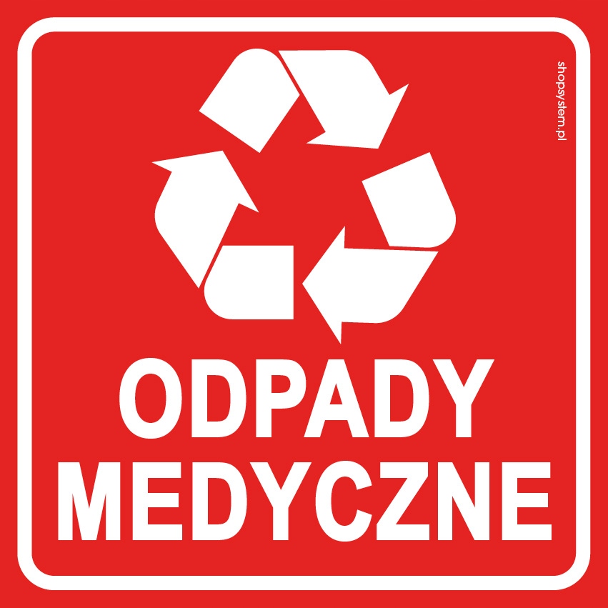 

Naklejka Informacyjna Odpady Medyczne 15x15