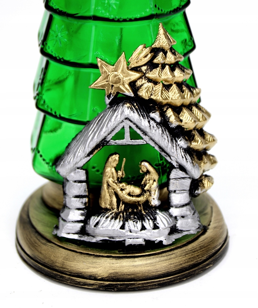 ZNICZ CHOINKA zielona z apl. Szopki i Św. Rodziny, Wkład 30h Typ parafinowy