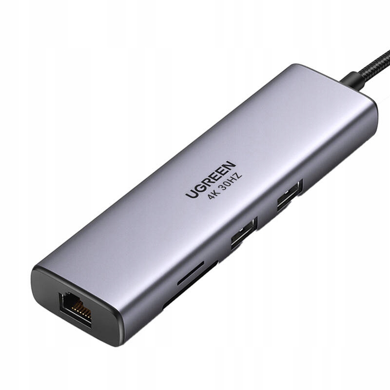 Adaptér Hub Ugreen Revodok CM512, Usb-c na 2x Usb 3.0, Hdmi, RJ45, Sd/tf