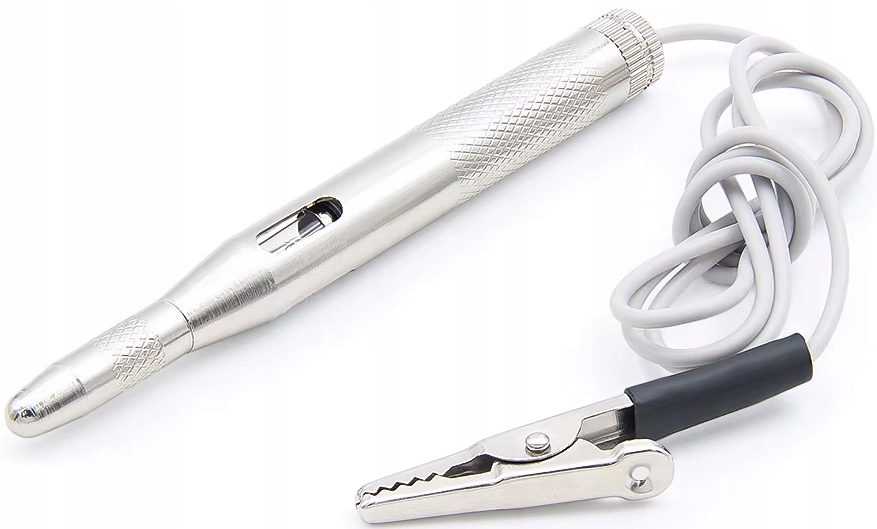 Próbnik Napięcia Tester Metalowy 6-24V Srebrny