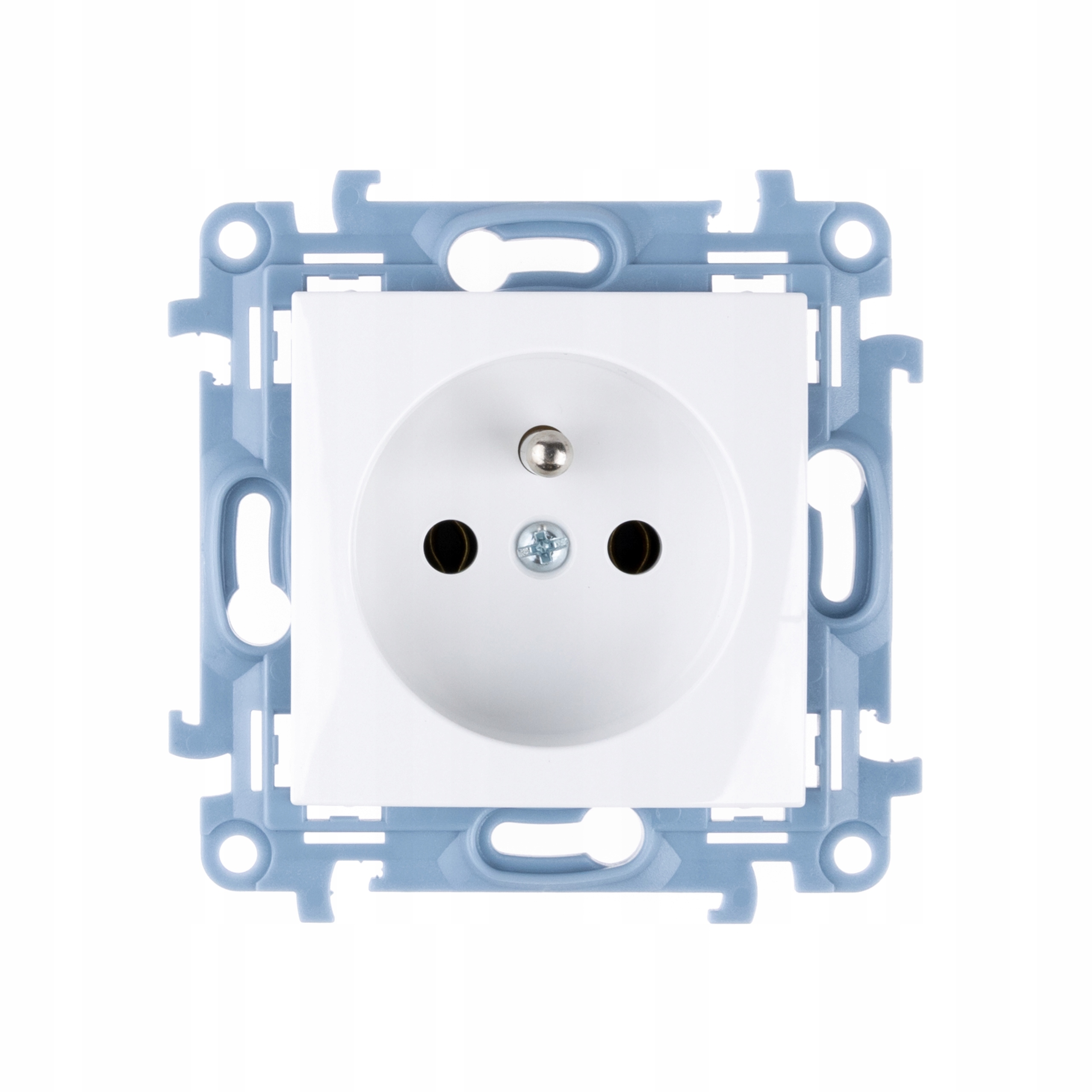 SIMON 10 GNIAZDO POJEDYNCZE Z BOLCEM Z/U DO RAMEK BIAŁE