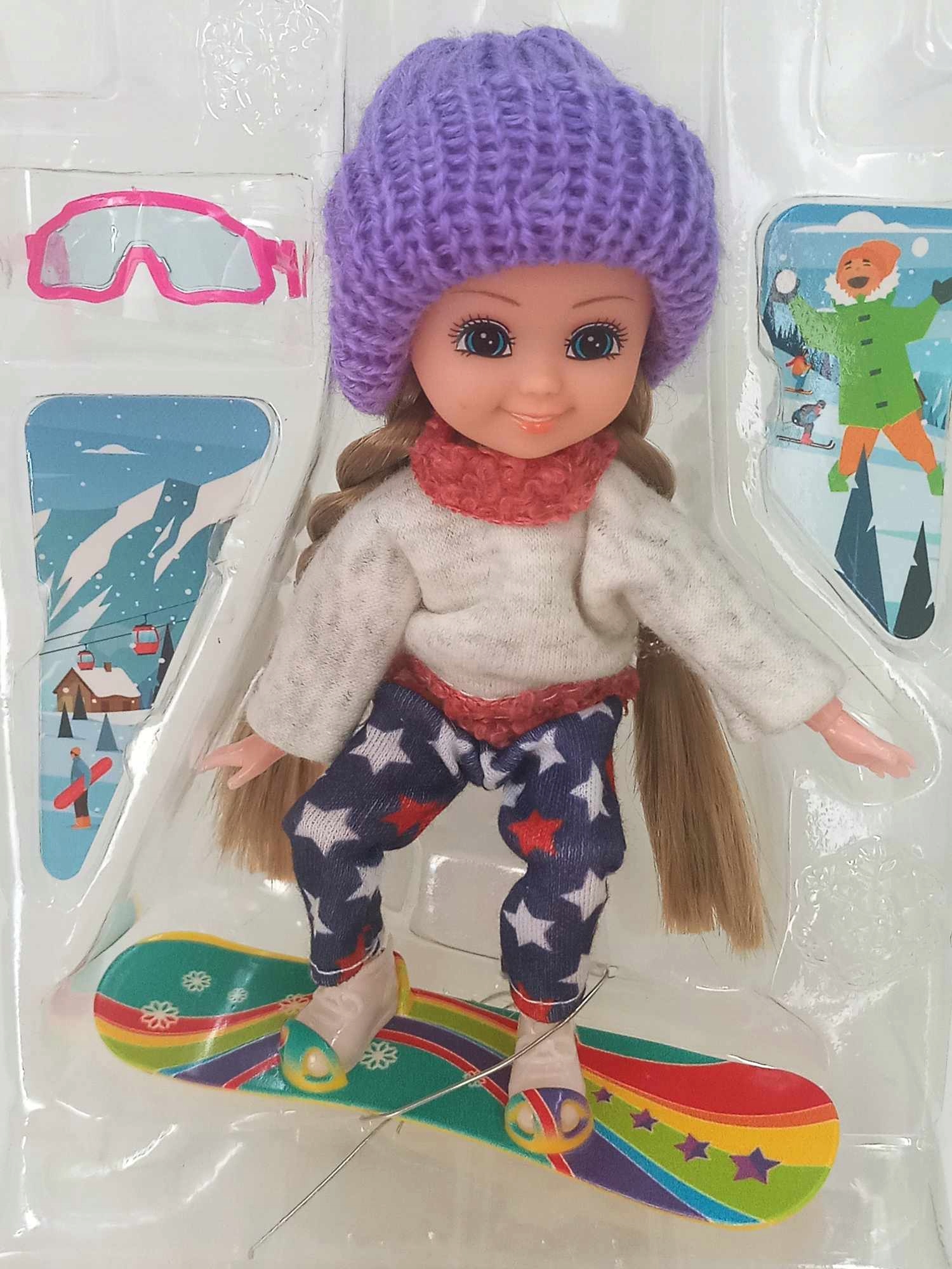 LALKA MINI 15CM Z deską snowboaardową RUCHOME RĘCE NOGI DŁONIE Marka Adar