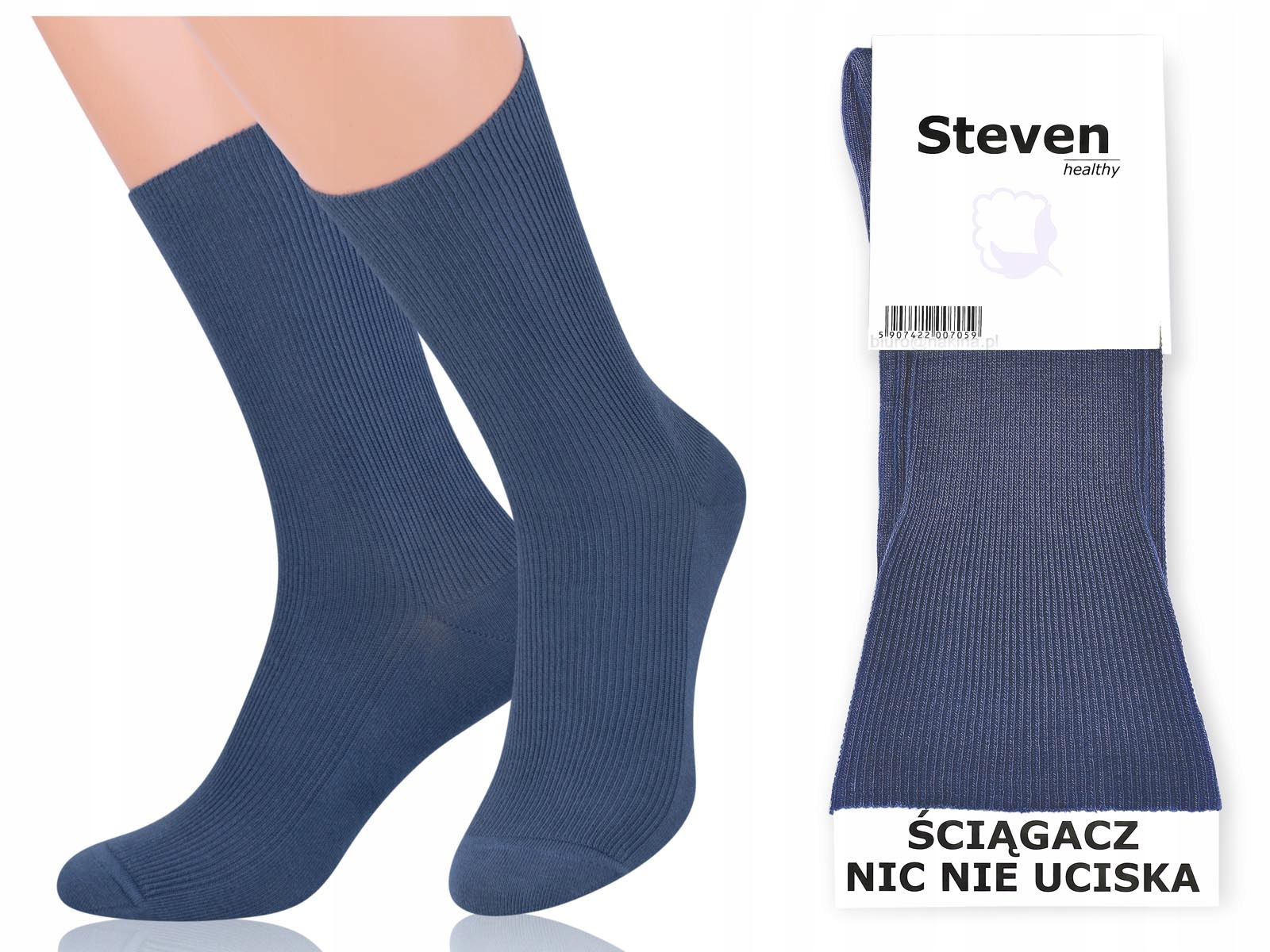 

Skarpetki bezuciskowe, przeciwzakrzep. 43-46 Jeans