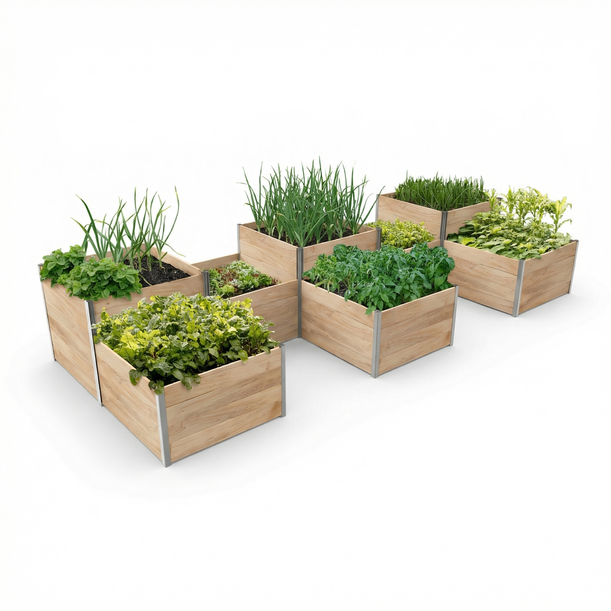 Modulárna vyvýšená vysoká záhonová záhradná skrinka 515x207x 2H E